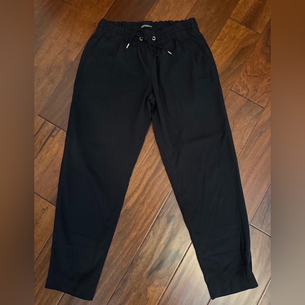 Express-Black Pull On Drawstring Pants - image 1